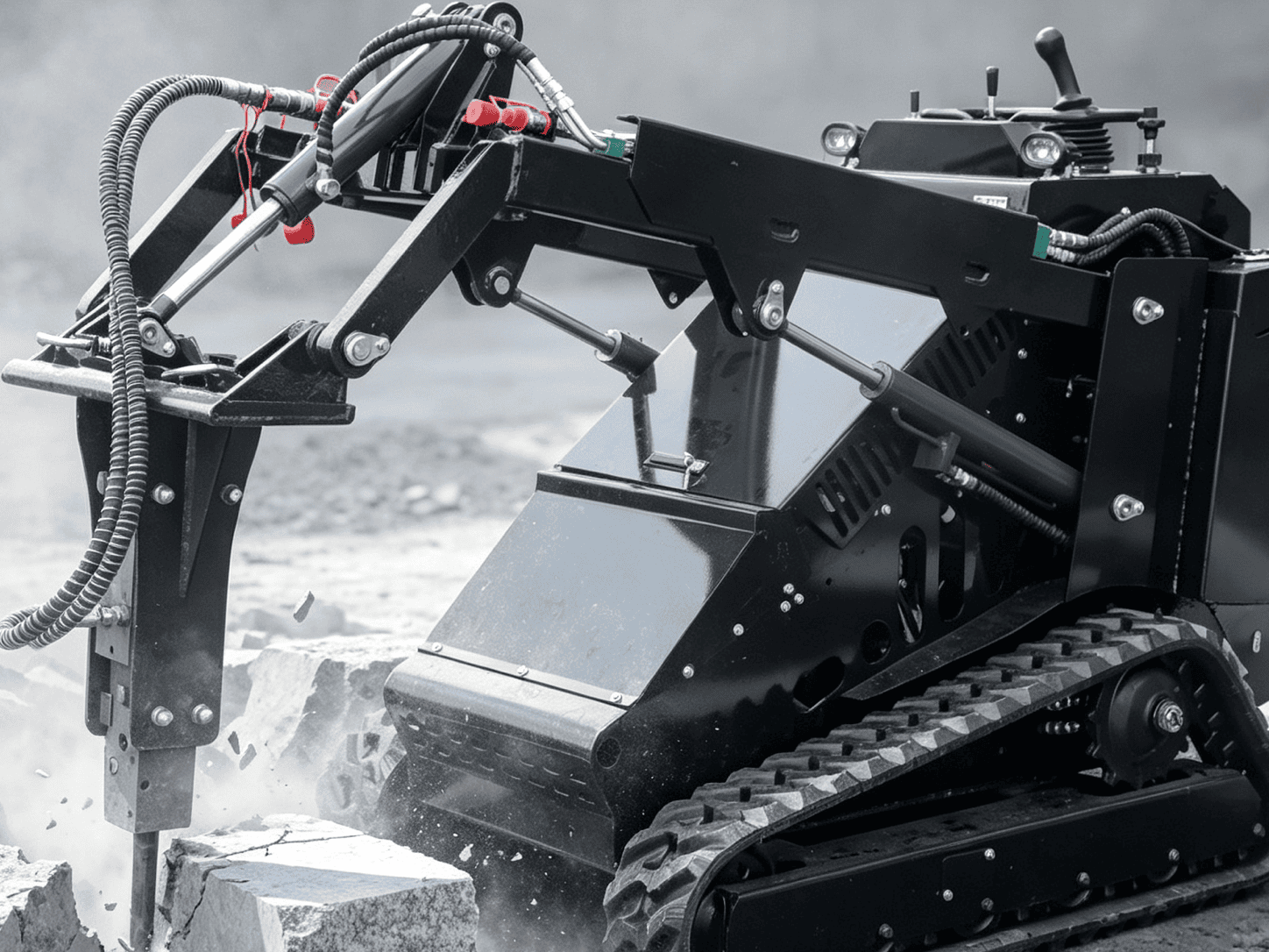 Skid steer loader for demolition cleanup and contractor work